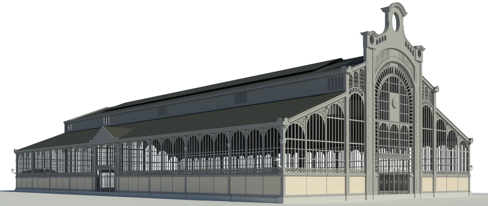 Modélisation 3D détaillée d’une halle patrimoniale