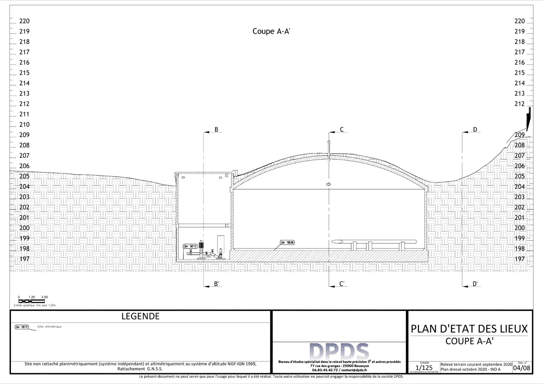 Coupe d’état des lieux d’un ouvrage technique